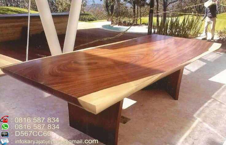 Meja Meeting Kayu  Trembesi Solid  Modern  Furniture  Jepara 